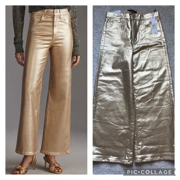 Rare Joe’s Jeans Mia High Rise Wide Ankle Jeans in Gold, sz 30 - Picture 1 of 16